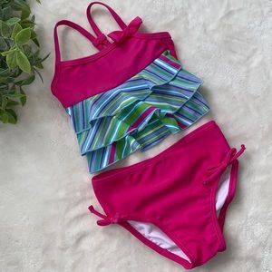 NWOT Coastalista Baby Pink Ruffle Swimsuit 12M